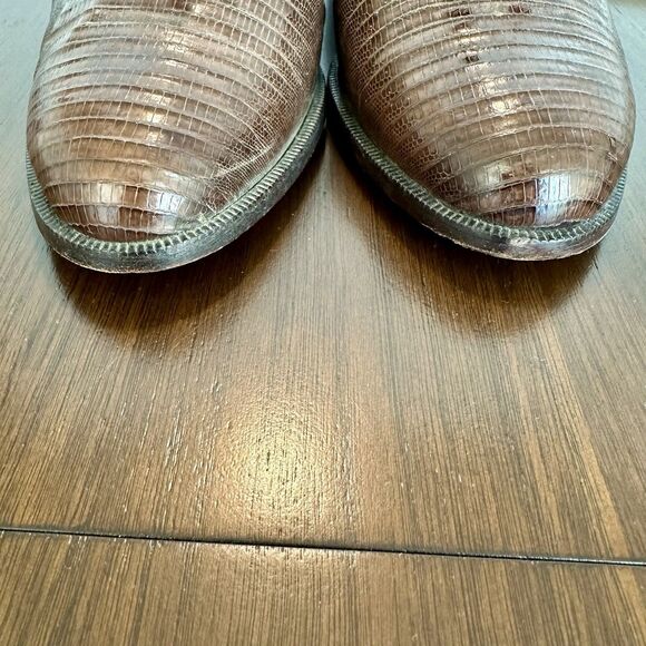 Vintage Pierre Cardin Men Lizard Loafers 8.5 D Brown Tassel Classic Dress Shoes main image 6